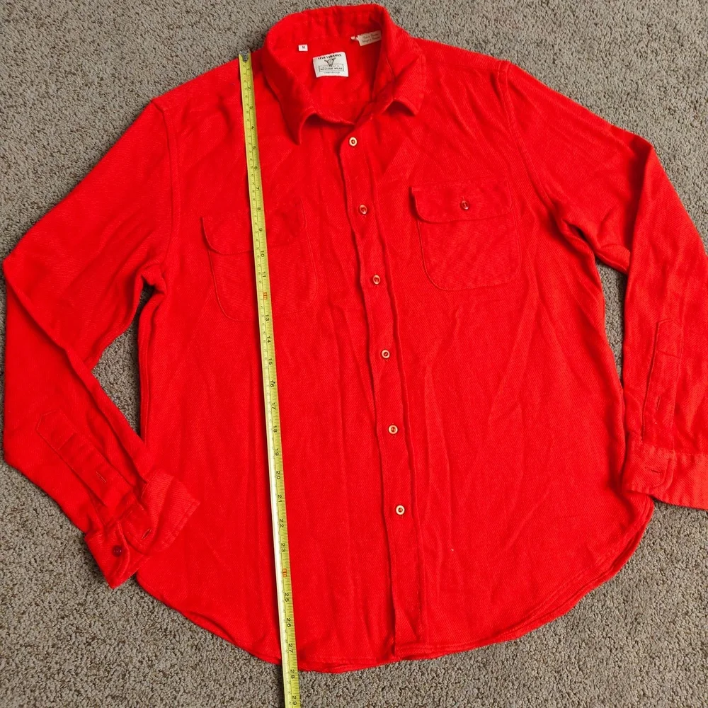 Levi Strauss Mens M Red Authentic‎ Western 1950s Short Horn Shirt